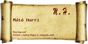 Máté Harri névjegykártya